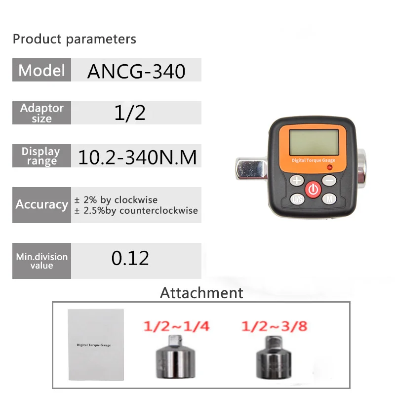 1/4" 3/8" 1/2 Company Direct Torque Wrench Tester Torque Adapter Digital Meter Adapters For Head Bike Car Repair Tools