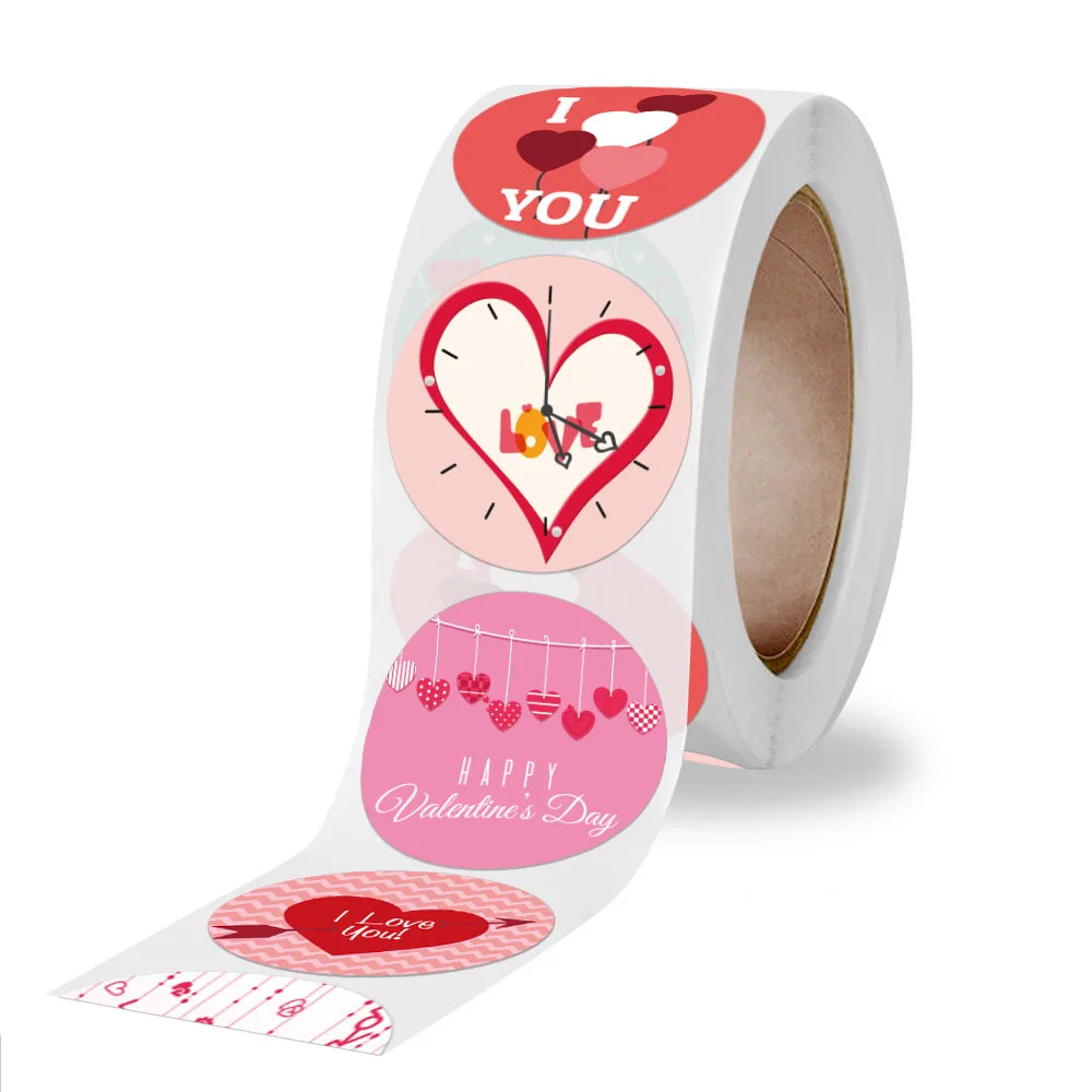 50–500 Stück rote herzförmige Etiketten zum Valentinstag, Papierverpackung, Aufkleber, Süßigkeiten, Dragee-Beutel, Geschenkbox, Verpackungsbeutel, Hochzeit – Detail 9