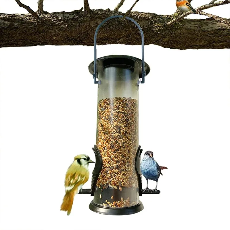 Wild Bird Seed Feeder Outdoor Suspended Feeder Portable Bird Food Dispenser Accessories Pet Supply Outdoor Courtyard Garden