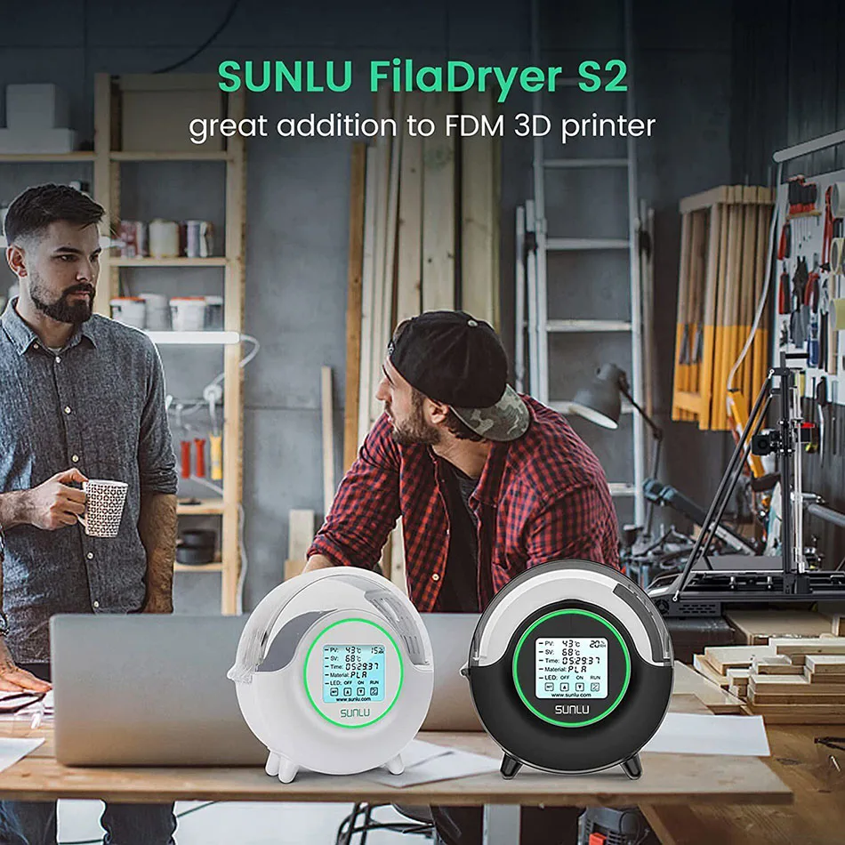 SUNLU S2 필라멘트 건조기 박스, 선풍기 360 ° 가열 3D 프린터 필라멘트 탈수기, PLA 필라멘트, TPU, PETG, ABS 1kg 스풀