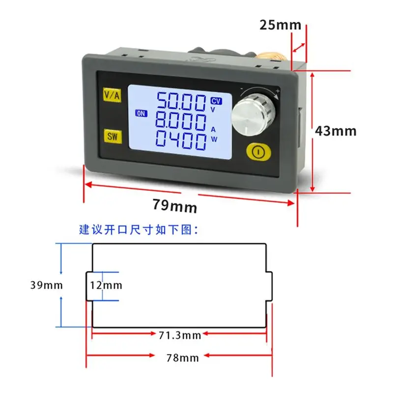 1 PCS CNC 조정 가능한 정전압 레귤레이터 플라스틱 DC 50V 8A 400W 표시된 대로 CV CC 스텝다운 전원 공급 장치 모듈 XY5008E-New