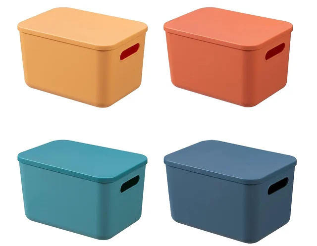 HapiLeap Plastic Storage Bins with Lid, Stackable Storage