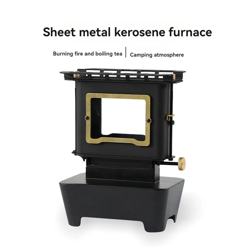 Outdoor Stainless Steel Camping Atmosphere Heating Kerosene Lamp Portable Handheld Retro Sheet Metal Kerosene Stove