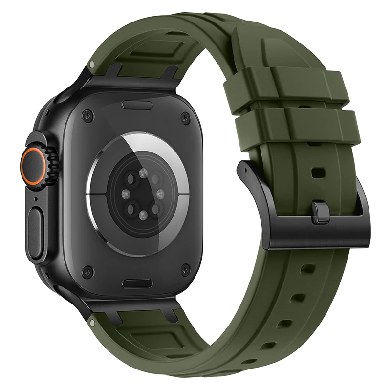 Enhanced Metal and Silicone Apple Watch Band - Universal Fit