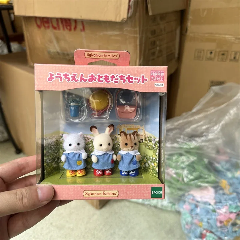 New Sylvanian Family Forest Baby Girl Doll Cute Decoratio Rainy Chocolate Rabbit The Little Cat Family Gifts