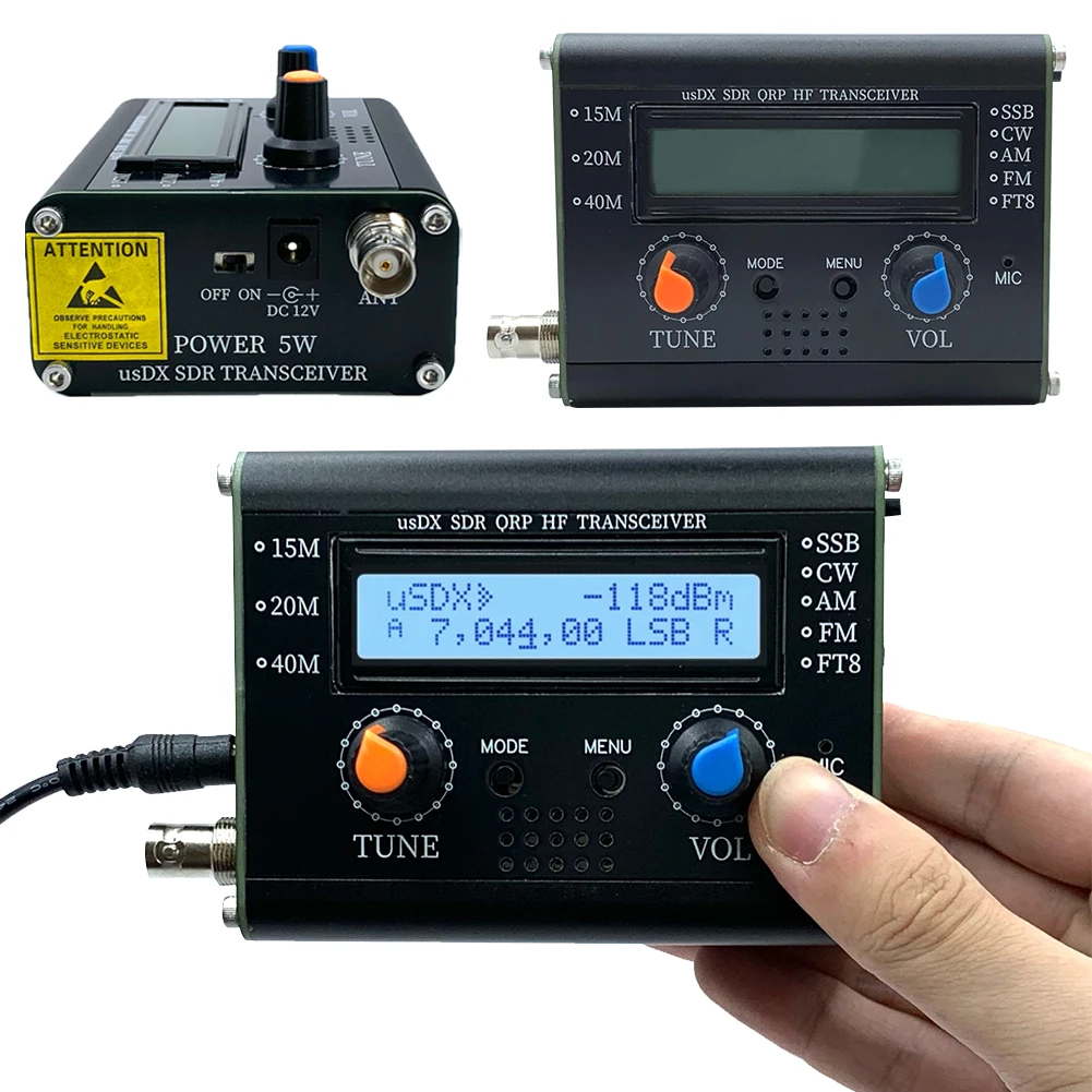 5W UsDX SDR QRP Transceiver QCX-SSB To SSB 3-Band All Mode HF Transceiver W/ DSP SDR QRP HF Handheld Mic