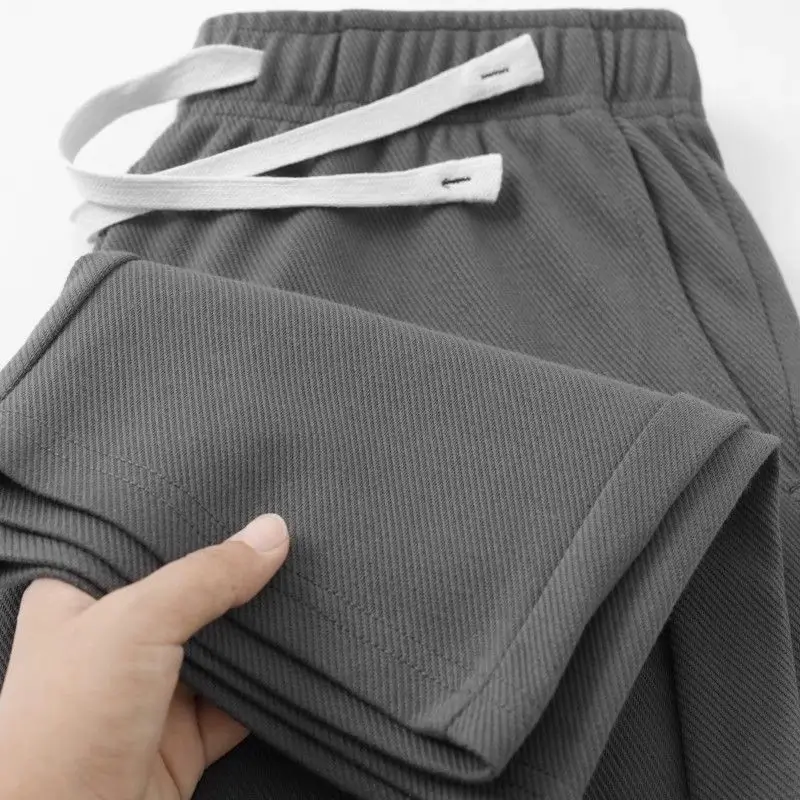 Men's Loose Straight Pants Diagonal Stripes Elastic Waist All-match Ankle Length Pants Spring Autumn Casual Outdoor Sweatpants casual pants casual sports pants
