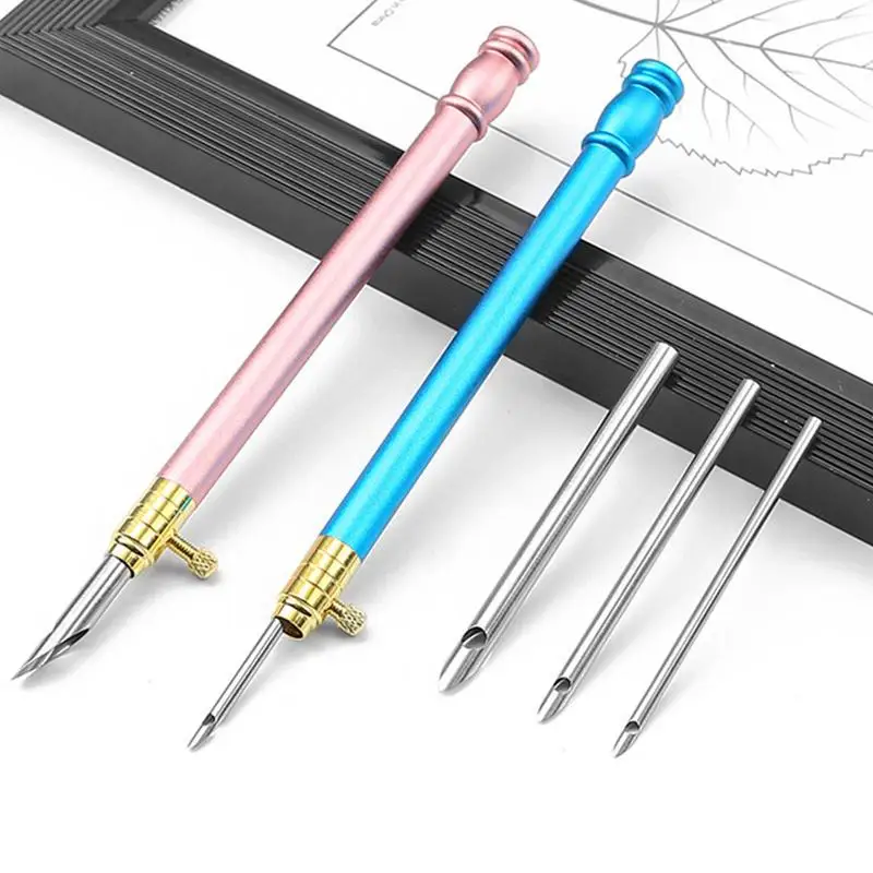 

Punch Needle Set Punch adjustable embroidery punch needles replaceable Pen Weaving Knitting DIY Craft Stitching Knitting Tools