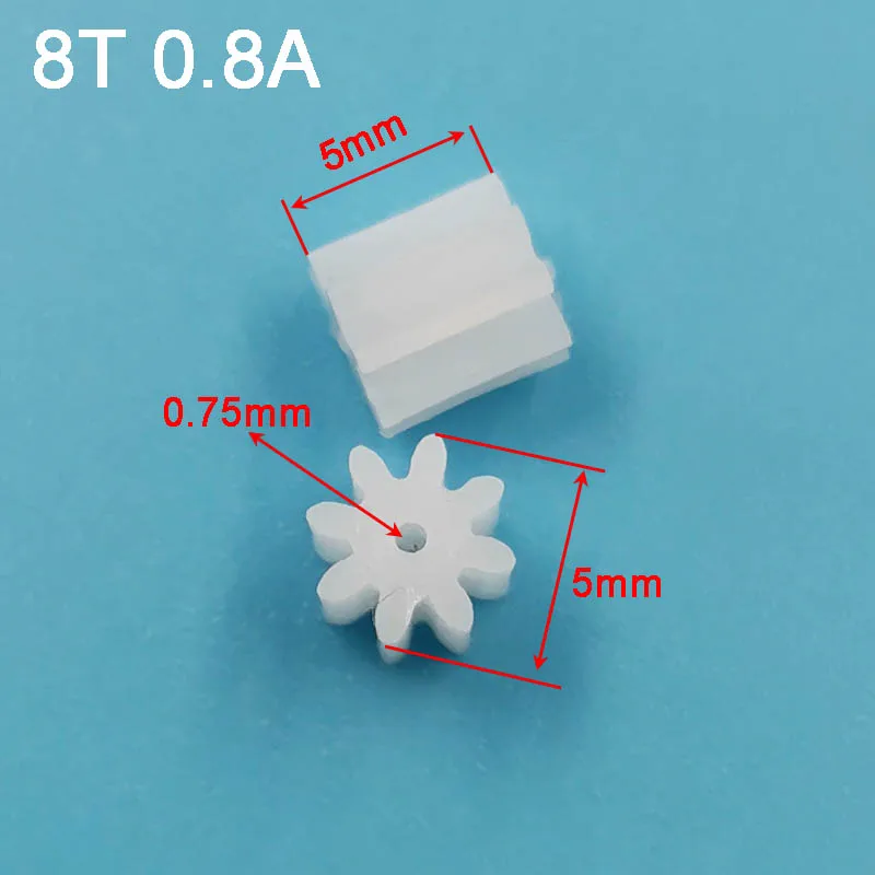 8 Teeth 0.5M Pinion Gear 80.8A 81A 81.5A 082A Toy Helical Spare Parts Model DIY Plastic Gears Hole 0.8mm-2mm 10pcs/lot electric bike gear,motor gear,transmission gear