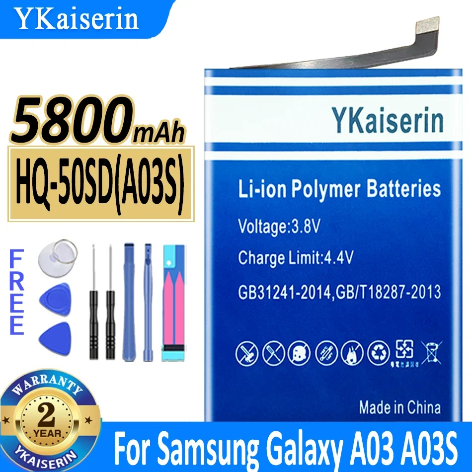 

YKaiserin Battery HQ-50SD HQ50SD For Samsung Galaxy A03 A03S HQ50S For Galaxy A02S M02S M025 F02S BATTERY + Free Tools