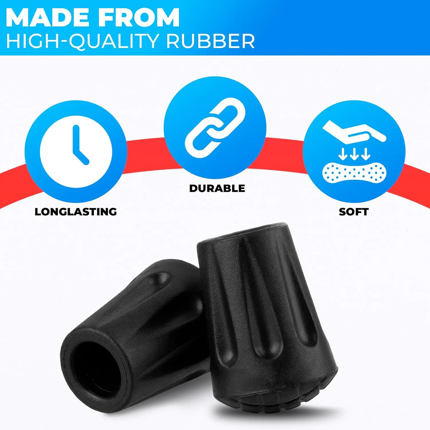 Ensemble De 6 Embouts De Bâtons De Randonnée En Caoutchouc Pour Bâtons De Trekking Adhérence Et Protection Améliorées G 601099585329852