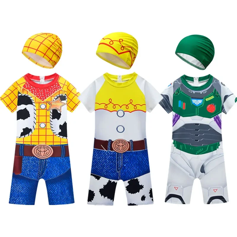 

Toy Story boys Girls Swimsuit One Piece and 2pcs Swimsuit Woody Buzz Lightyear Jessie Swimwear for Children Summer Bathing Suits