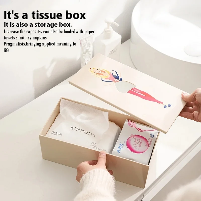 New Gifts Waterproof Classy Girl Tissue Box Napkin Holder Craft Ornaments Desktop Storage Boxes Hangable Storage Case Car 3