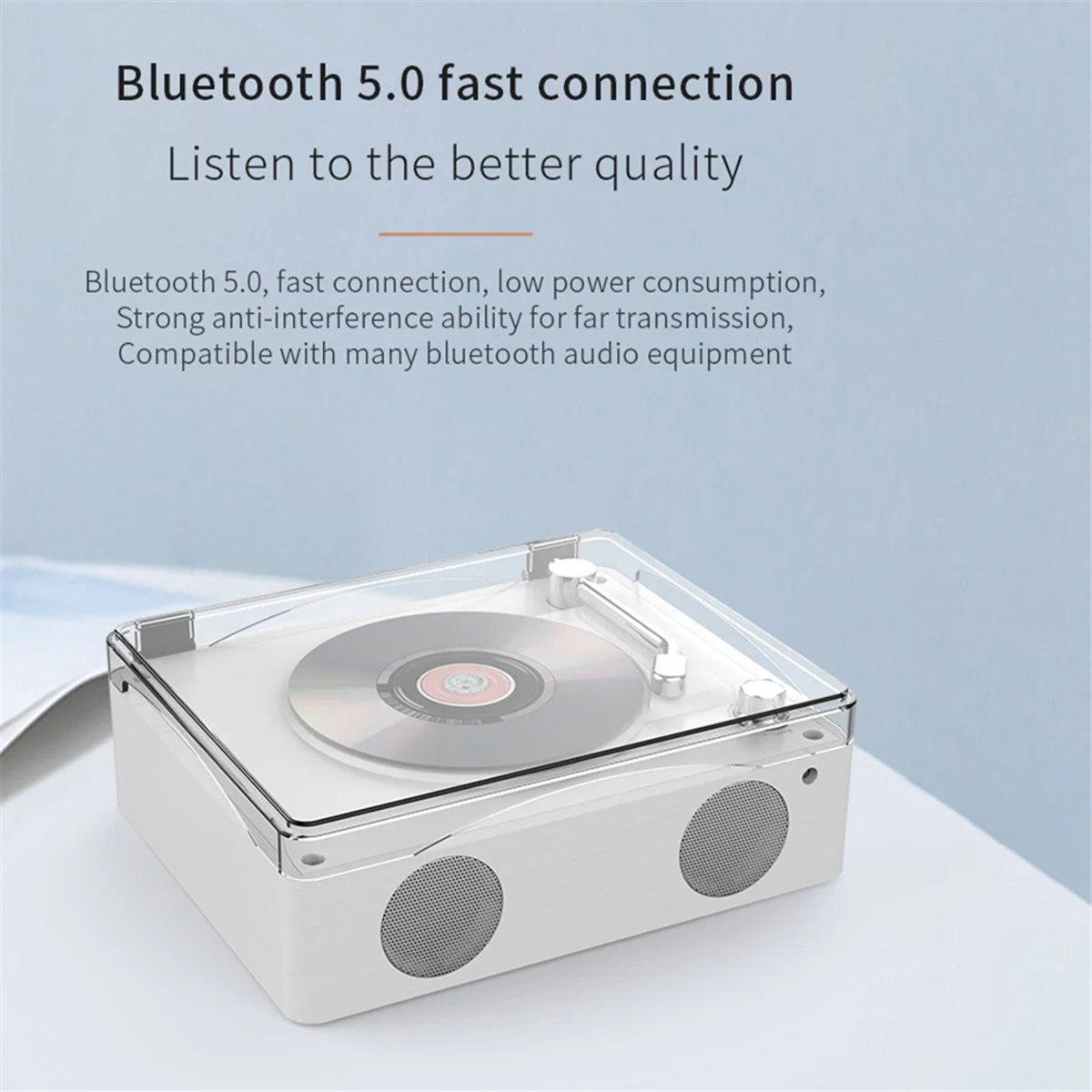 Retro CD Player Bluetooth 5.0 Rechargeable Built-in Speaker Portable Music Player USB HiFi with Infrared Remote