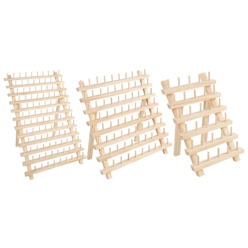 

Foldable Wooden Thread Holder 30/80/120 Spools Sewing Embroidery Thread Rack Dropship
