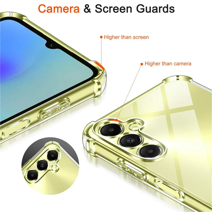 3-in-1,Glass+Case for A05 A05s A15 A25 A35 A55 A16 A26 A36 A56 Shockproof Silicone Phone Cases Samsung Galaxy A25 5G Cover 3