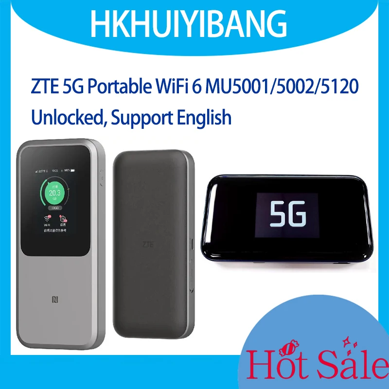 

ZTE 5G Pocket WiFi 6 Pro Max U50 Pro MU5001 MU5002 MU5120 Dual Band 10000mAh 5G 4G Hotspot Sim Card LTE Cat22 Mobile WiFi Router