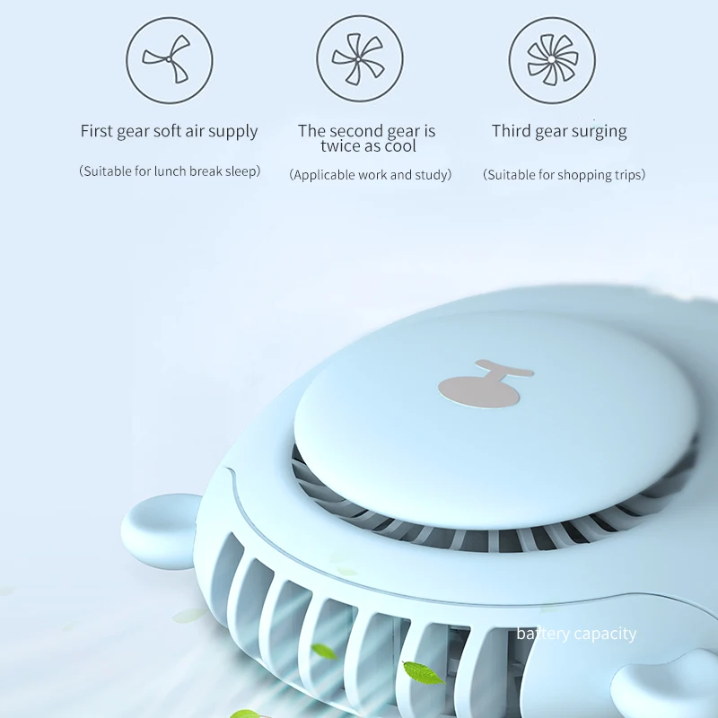 Ventilateur portable rechargeable à 3 vitesses, silencieux et compact, idéal pour l'été, la maison, le camping et les voyages en plein air._voghion.com