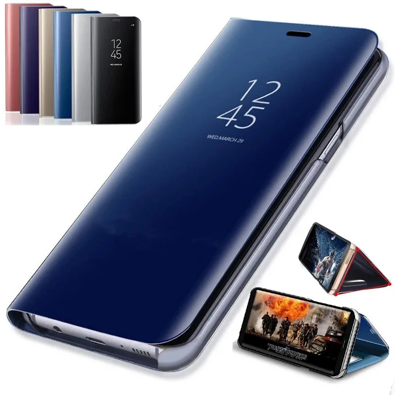 Reflective Flip Stand Phone Cover with Mirror Finish