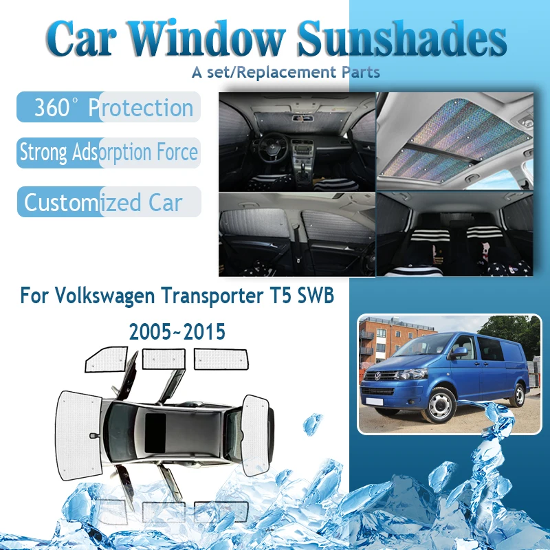 

Car Sunshade Pads Fit For VW Volkswagen Transporter T5 SWB 2003~2015 Sunscreen Window Coverage Cover Sun Shades Auto Accessories