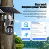 Solar Camera Outdoor 4G SIM Card 12MP 6K Three Lens 10X Zoom Security Surveillance Cameras Auto Tracking IP PTZ Solar CCTV V380 6