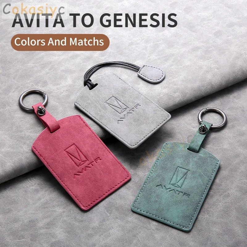 For AVATR 11 12 Avita 11 Keychain Auto Accessories Sheepskin Leather Car NFC Card Smart Key Case Full Cover Protector Shell