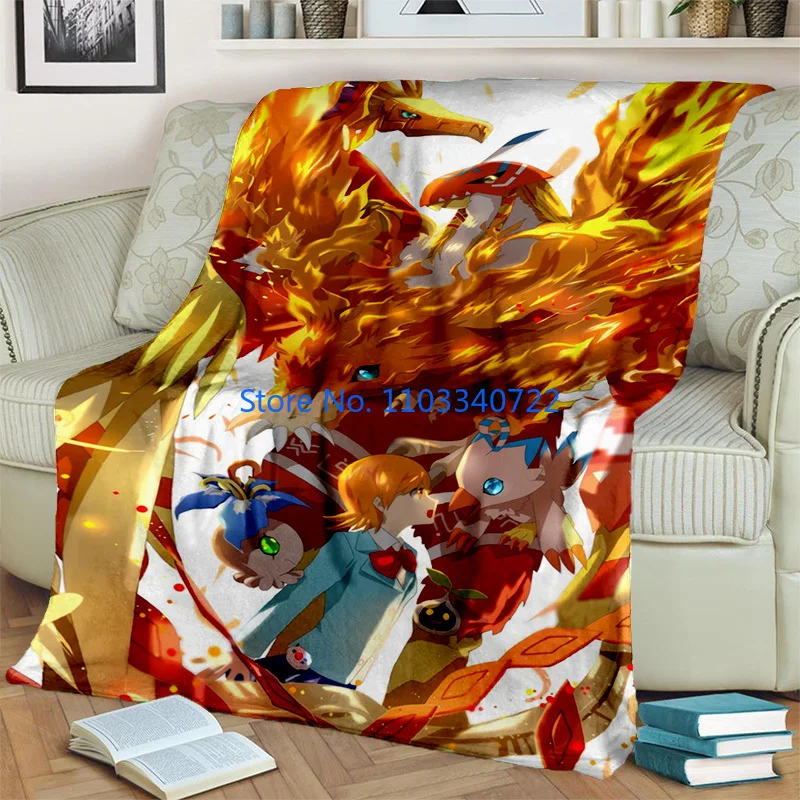 

3D Digimon Adventure Monster Cartoon Blanket Throw for Bed Sofa Nap Blankets 150x200cm Boy Girl Festival Gift