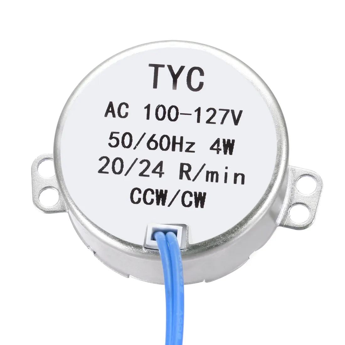선풍기 모터 전기 기기용 영구 자석 동기 모터, 더블 플랫 샤프트 CW/CCW, AC 100V-127V 2-36RMP, 50-60Hz, 4W