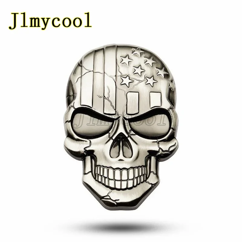 3D Metall Skelett Schädel Kopf Logo Teufel Schädel Kopf Piratenkopf Logo Körper Aufkleber Auto Hinten Emblem Aufkleber Auto Zubehör – Detail 7