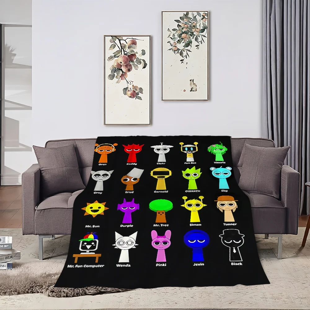 Sprunki Incredibox Game Blanket Plush Nap Sofa rug for Living Room Warm Office Bedroom Birthday Home Travel Kid Gifts 4