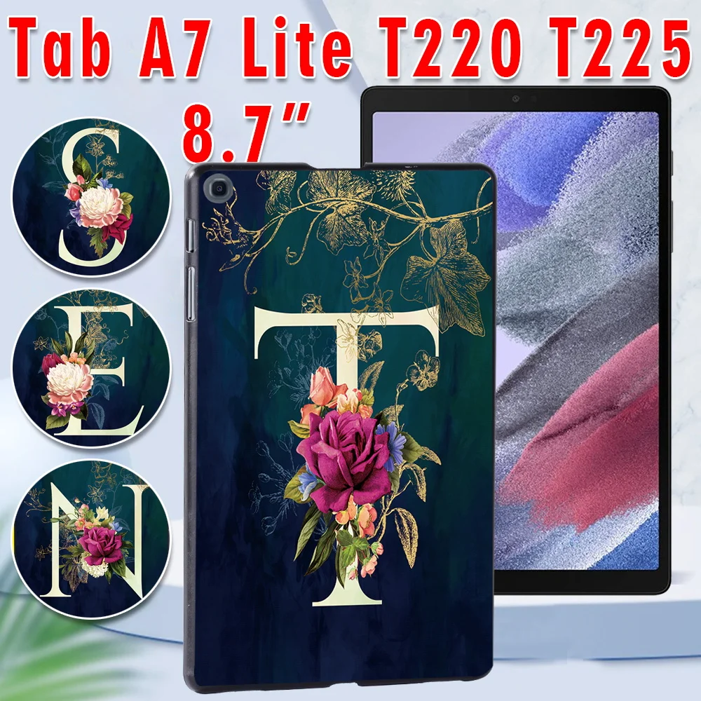

Tablet Case for Samsung Galaxy Tab A7 Lite 8.7" T220 T225 Letter Series Plastic High Quality Anti-fall Tablet Back Shell Cover