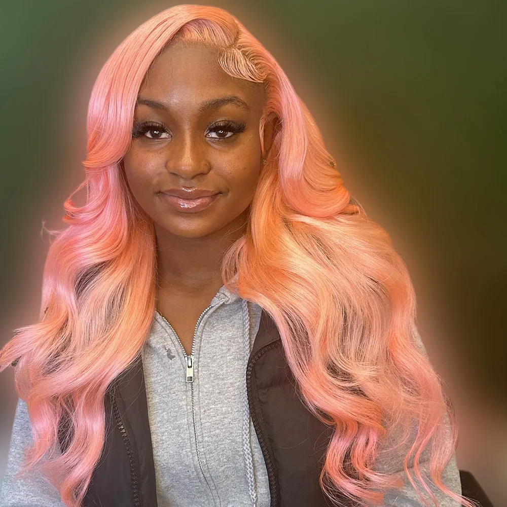 

250% Body Wave Light Pink 13x6 Hd Lace Frontal Human Hair Wig For Women 13x4Lace Front Brazilian Wigs On Sale Clearance Prepluck