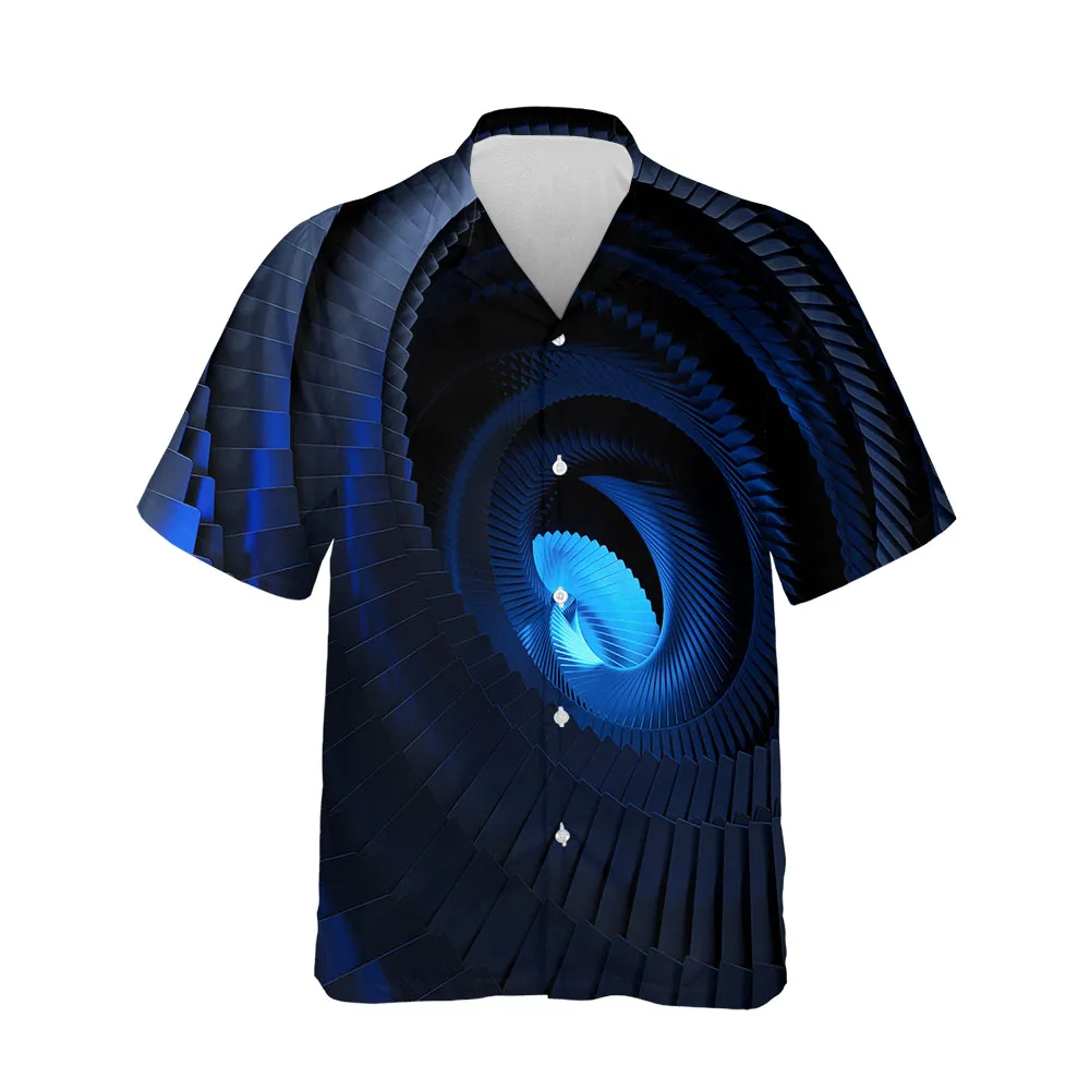 Jumeast 3D Element Aesthetic Summer Men's Short Sleeve Shirts Fashion Comfort Shirts Single Breasted Blouses Streetwear Clothing