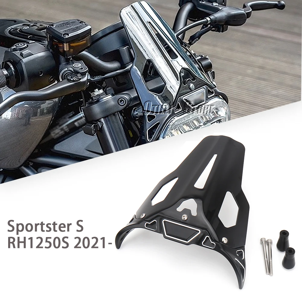 

PC Aluminum Windshield WindScreen Deflector Windscreen Motorcycle Accessories For Sportster S RH1250S SPORTSTER S 2021 2022 2023