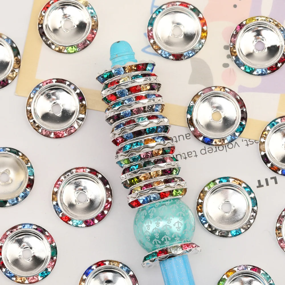 Cordial Design 100Pcs 20*20MM Jewelry Accessories/Hand Made/Wheel Shape/Jewelry Findings & Components/DIY Rhinestone Spacers - cordial