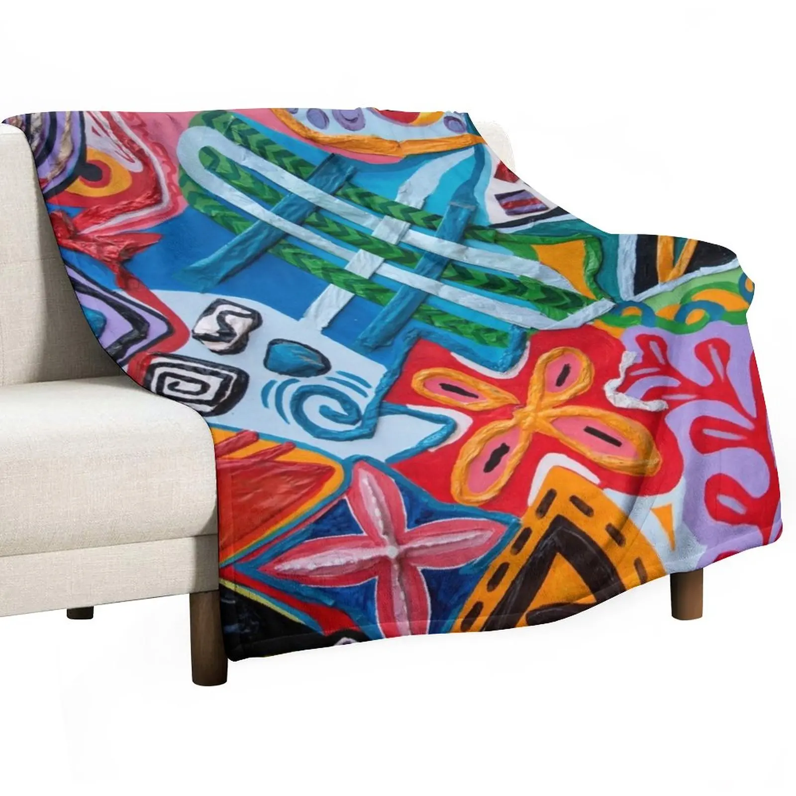 

Pacifika patchwork by Shonart Throw Blanket Furry Blanket Flannel Fabric
