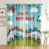 2pcs, Curtain Cartoon car train colorful Versatile Polyester,Without Electricity Birthday Party Perfect for Classroom decoration 1