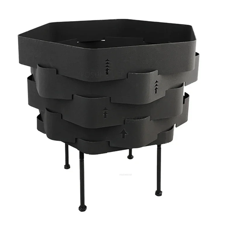 Courtyard Stainless Steel Fire Pit For Outdoor Heater Camping BBQ Stove Winter Folding Portable Utdoor Camping Charcoal Braziers