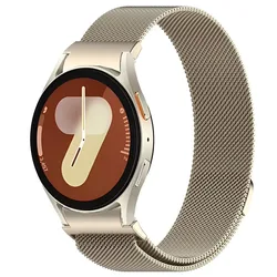 Premium Metal Milanese Watch Strap - Sleek No - Gap Design - Watch 5 Pro 45mm (Vintage gold)