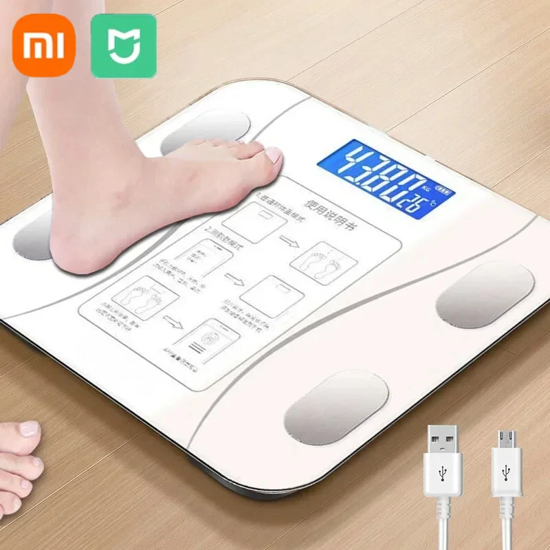 Xiaomi Smart Weight Scale Bluetooth Body Fat Scale USB charging Bathroom Household Small Adult Accurate Weight Loss