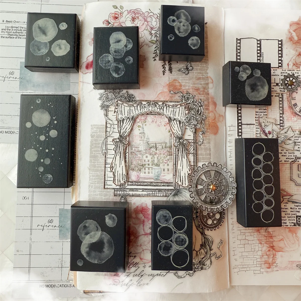 Journal Pages Vintage Dreamy Bubble Wooden Rubber Stamp for DIY Scrapbooking Photo Album Card Making