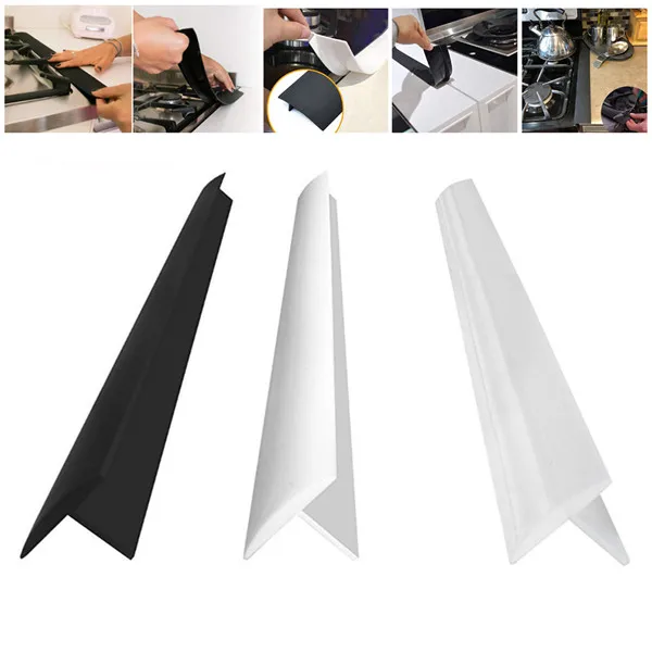 Kitchen Silicone Stove Counter Gap Cover Heat Resistant Wide & Long Gap Filler Seals Spills Between Counter stove gap cover