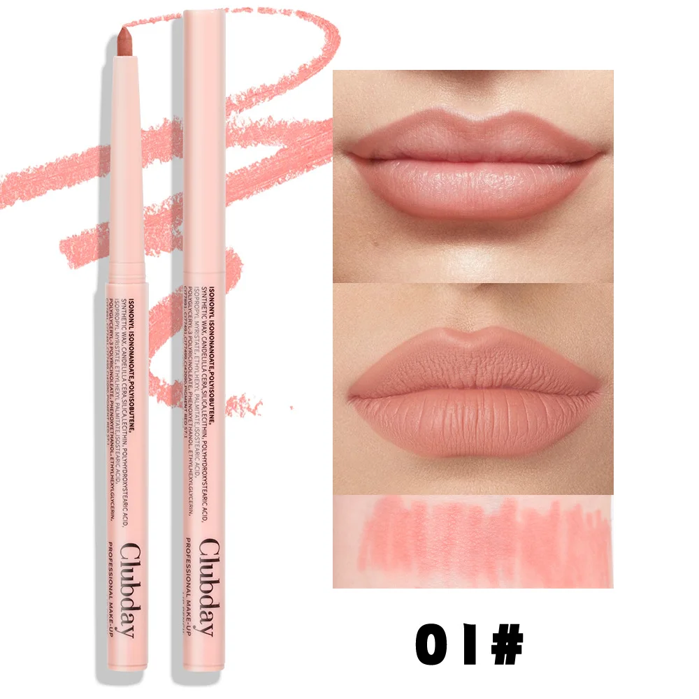 Clubday 6 colors easy to color swirl lipstick pencil lasting waterproof sweatproof non-removal matte natural lipstick lip liner 6