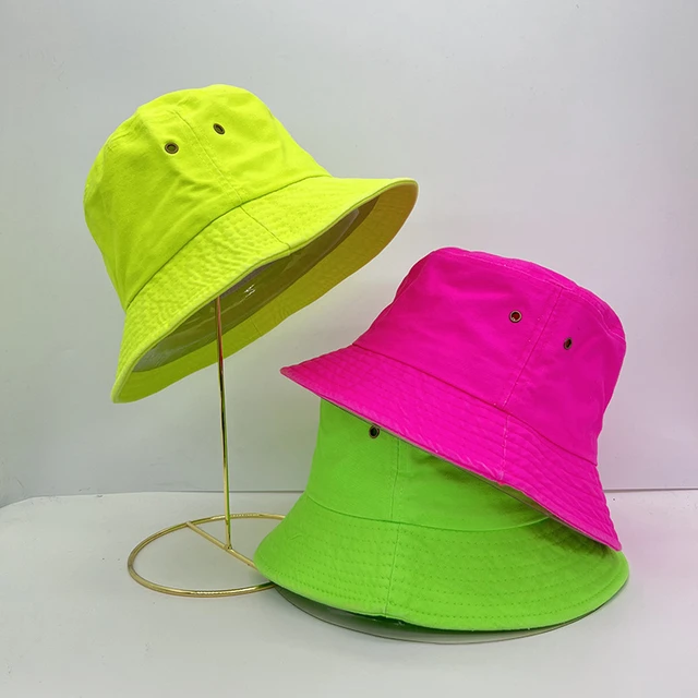 K-pop Men Women Bucket Hats Packable Fishing Caps Hip Hop Candy Colors  Fisherman Sun Hats Free Shipping