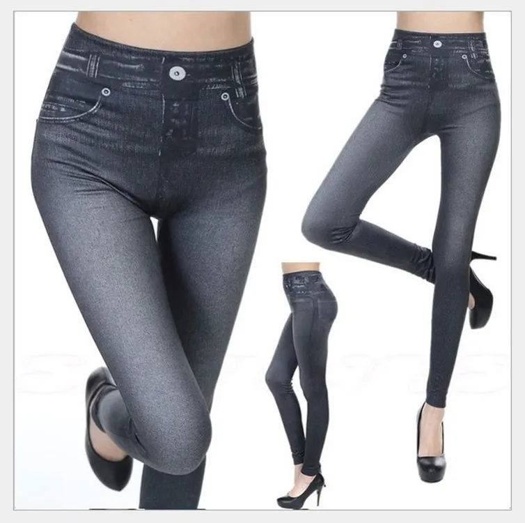 Push Up Seamless High Waist Jeans Leggings Women Spring and Autumn Elastic Jeggings Denim Pants Plus Size Clothing for Women