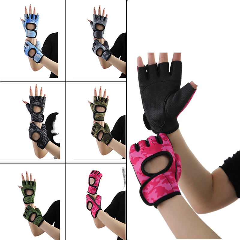 

Fashion Gym Anti-Slip Shock Women Men Half Finger Gloves Breathable Cycling Fingerless Gloves Female Bicycle Bike Gloves