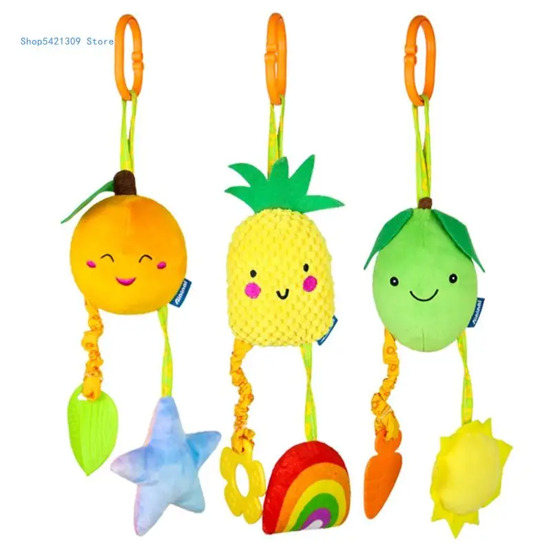 85WA Plush Rattle Baby Soother for Doll Stroller Hanging Mobile Toy Soft Sleeping Wind Infant Teething Toy Crib Decorat