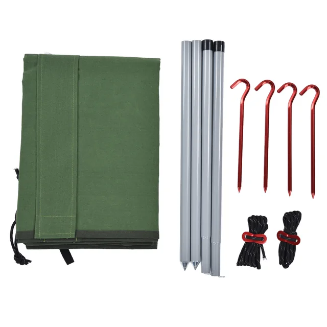 Kályha Szélvédő Egyszerűen Felszerelhető Hordozható Nagy Megbízhatóságú Szélbiztos Tartó Rudakkal A Kültéri Piknikhez - Image 6