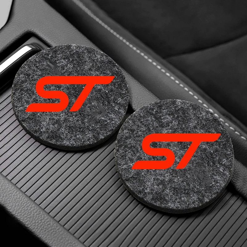 Car Pads Water Cup Waterproof Slot Anti-Skid Pads Interior for Ford ST Line Fiesta Focus Mondeo Ecosport Kuga Puma Accessries