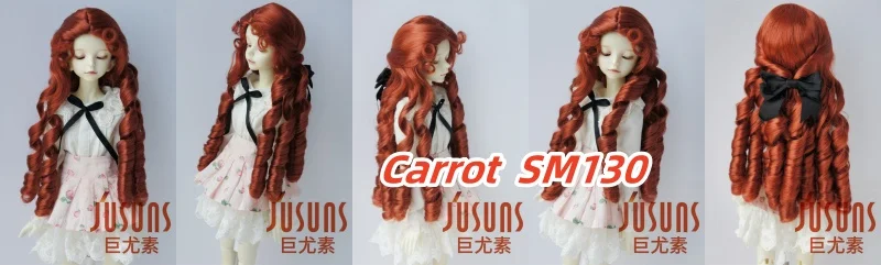 JD809 6-7inhc 7-8inch 8-9inch Back Tied Long Pig sausage curly Synthetic Mohair Doll wigs 1/6 1/4 1/3 YOSD MSD SD DOD BJD Hair